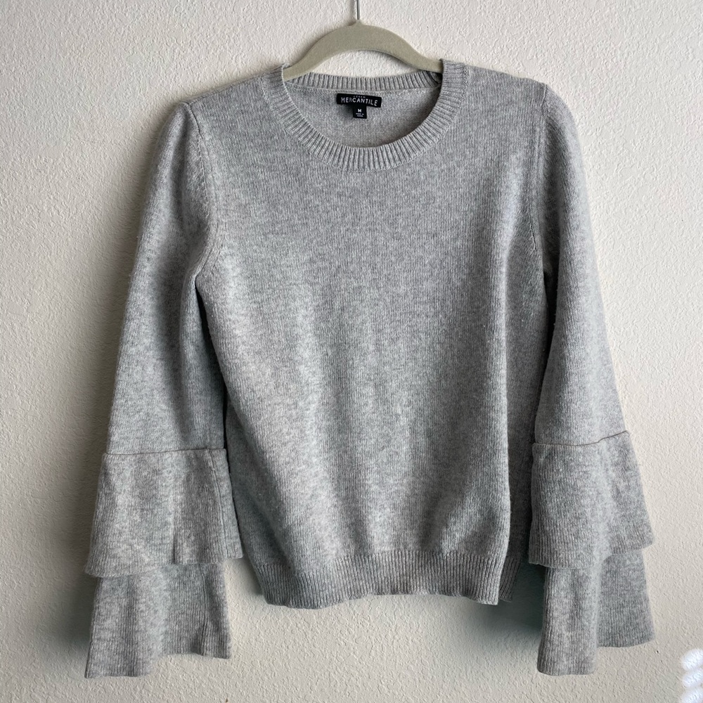 J.Crew Mercantile Ruffle Bell Sleeves Sweater Sz M
